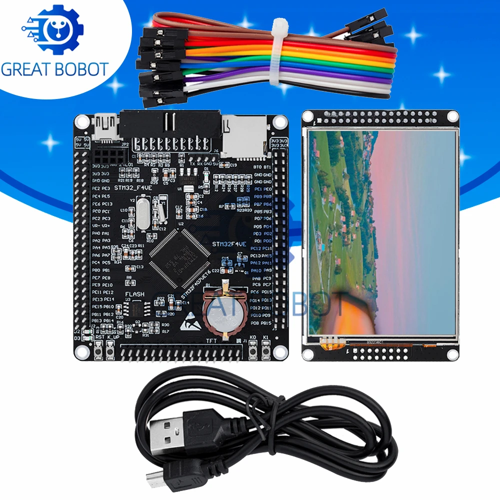 3.2 Inch ILI9341 Resistive Touch TFT LCD Module, Black Display Screen for STM32F407VET6 Microcontroller Board