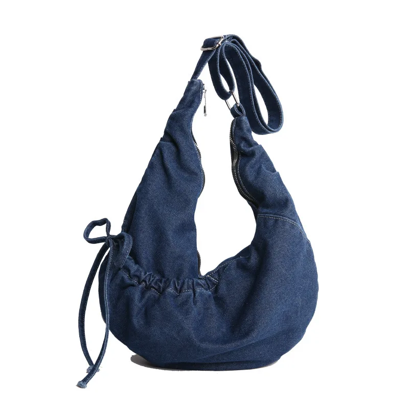 Korean Hobo Bags Women Comfortable and Versatile Texture Crossbody bags Denim Storage Bag Casual Trendy Simple Shoulder bag sacs