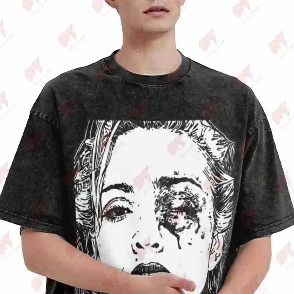 Crystal Castles Logo Vintage Washed Tee Pure Cotton T-Shirt