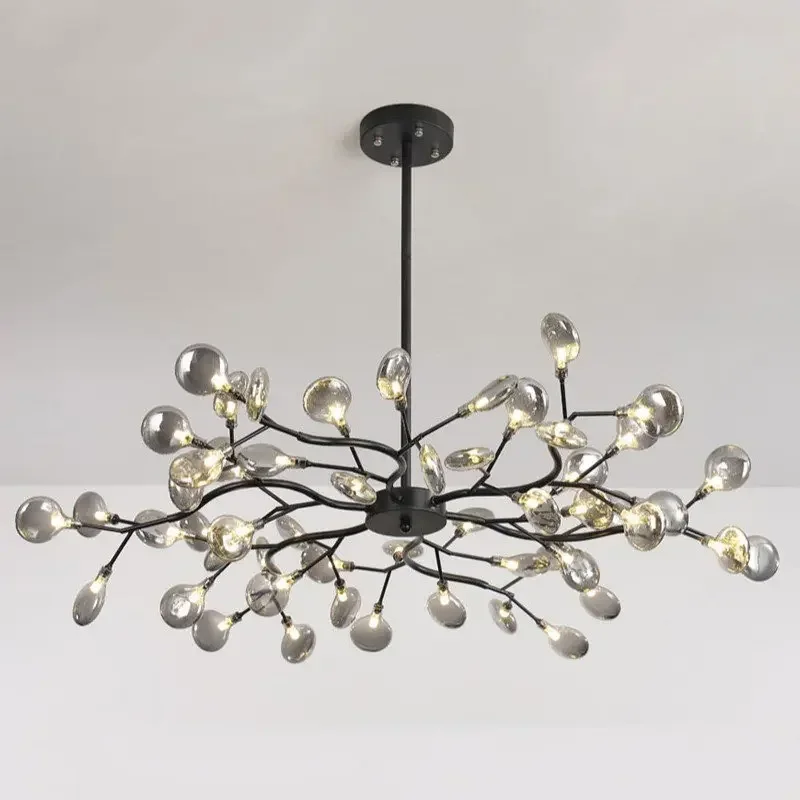 Black Leaves Chandelier Lighting Home Decor Tree Chandelier Retro Loft Vintage Chandelier Living Room Sputnik Kitchen Chandelier