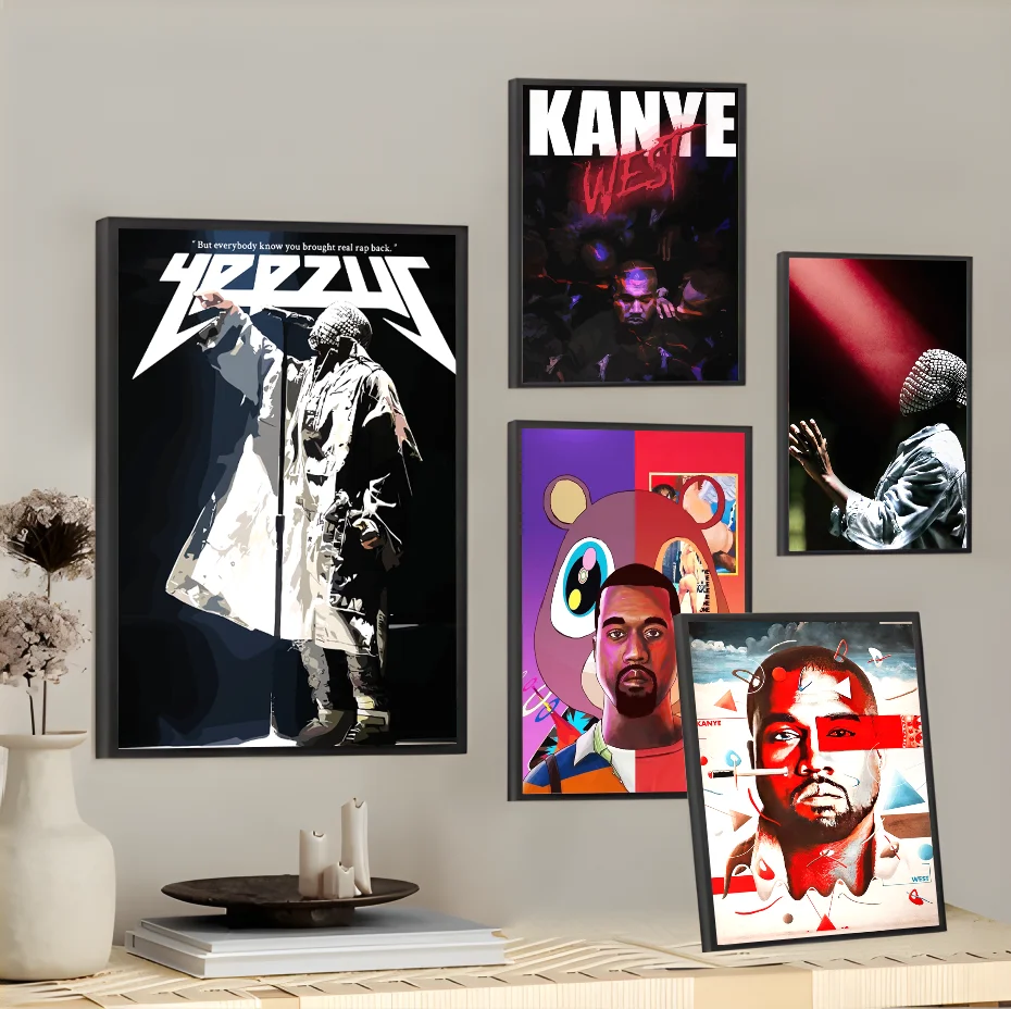 

Rapper K-KanyeS west Poster Room Decoration Bedroom Pictures Wall Art Painting Study Nordic Home Decor