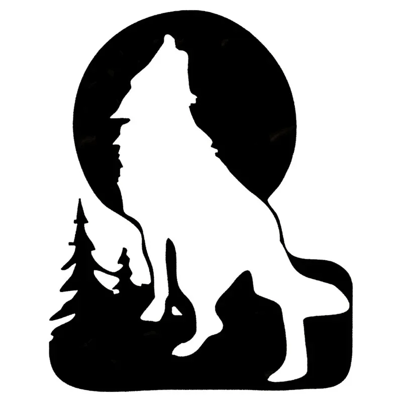 

Funny Wolf Call Applique High Quality Car Window Decoration Personality Pvc Waterproof Applique Black/white, 15cm*12cm