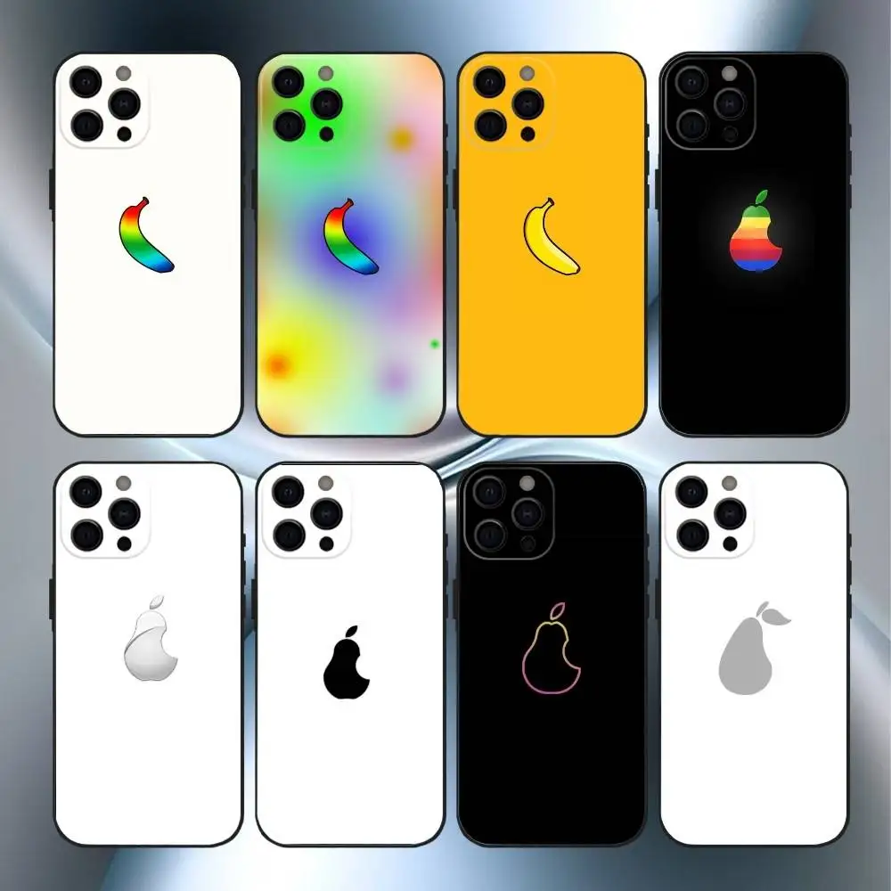 

Icarly Banana and Pear Logo Phone Case For iPhone17,16,15,14,13,12,11 Plus,Pro Max Soft Black Cover