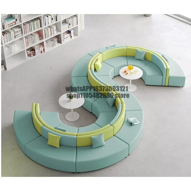 Combination Office Training Institution Reading Room Shopping Mall Lobby Leisure Rest Area Reception's Shaped Sofa