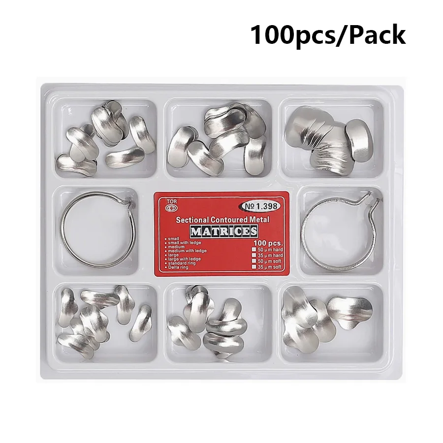 2BOX Sektionale Matrix-Metallbänder, konturiertes Matrizensystem, Zahnmedizin, Harz-Klemm- und Trennring