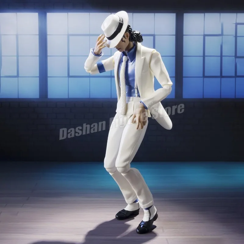 Shf Michael Jackson Action Figure 14cm Model PVC Anti Gravity Forward Tilt Decoration Smooth Criminal Movable Figurine Toy Gifts