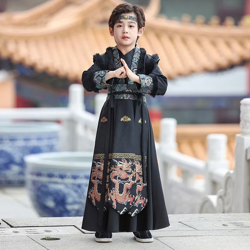 

Boys 2026 Chinese Tang Costume Hanfu New Boys Winter Ancient Children Thickened Ancient Costume Hanfu Performance Costume LI819