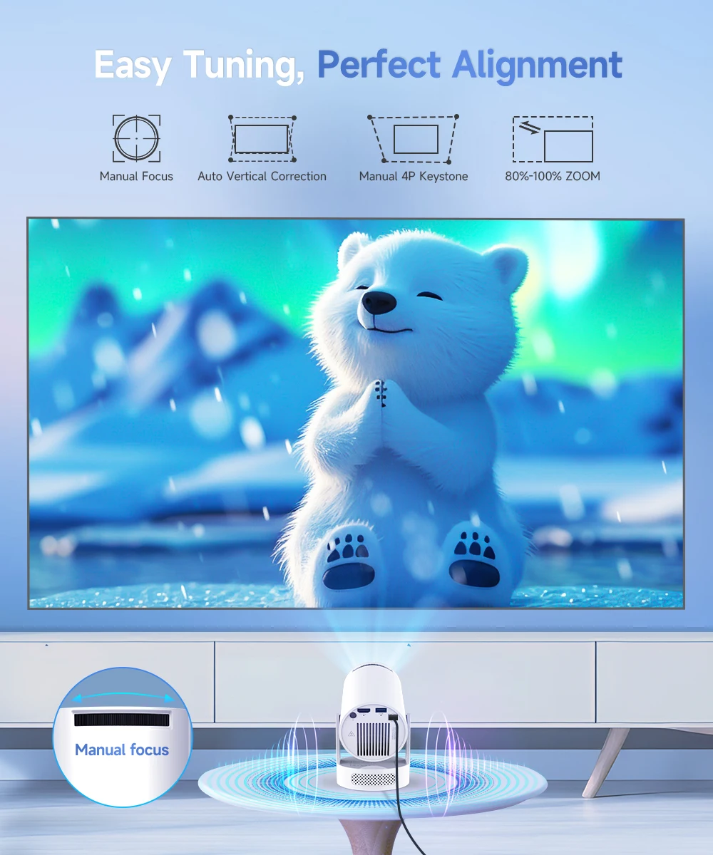Magcubic HY300 Pro + Ultra Projector 8K 720P Portable Projector with WiFi 6 BT5.4 Auto Vertical Keystone 5W Speaker 180 Rotation