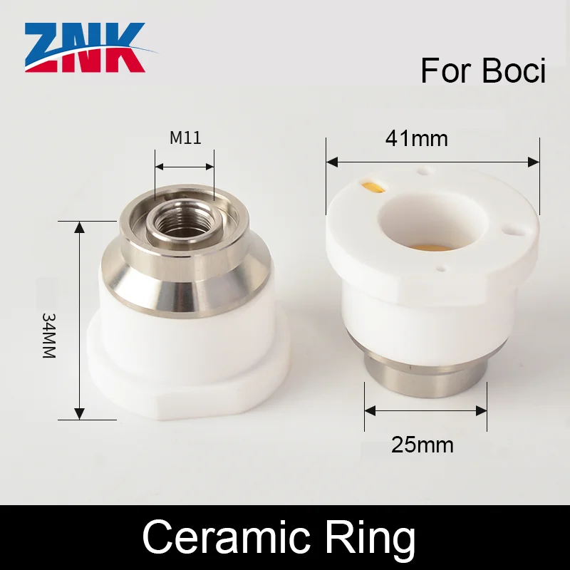 ZNK High Quality Original Laser Ceramic Rings D41 H34 M11 Nozzle Holder For BOCI  Laser Cutting Machine