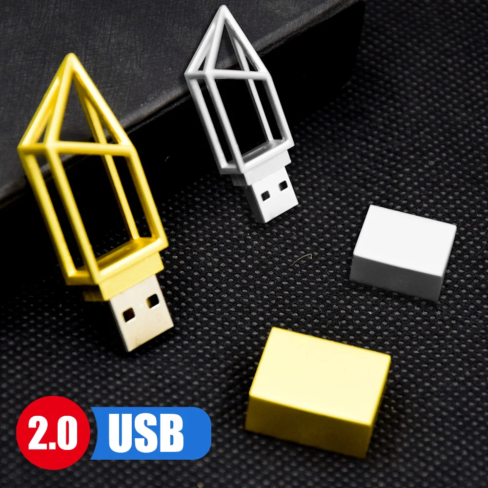 NEW USB Flash Drive Metal  Pendrive Usb Stick Pen Drive 2.0 High Speed 64GB 32GB 16GB 8GB 4GB Waterproof cle usb Creative gift