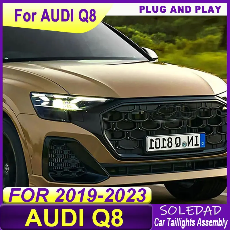 Car LED Lamps Taillight For Audi Q8 2019-2023 Rear Lamps Dynamic Turn Signal Plug and Play Upgrade Accessories