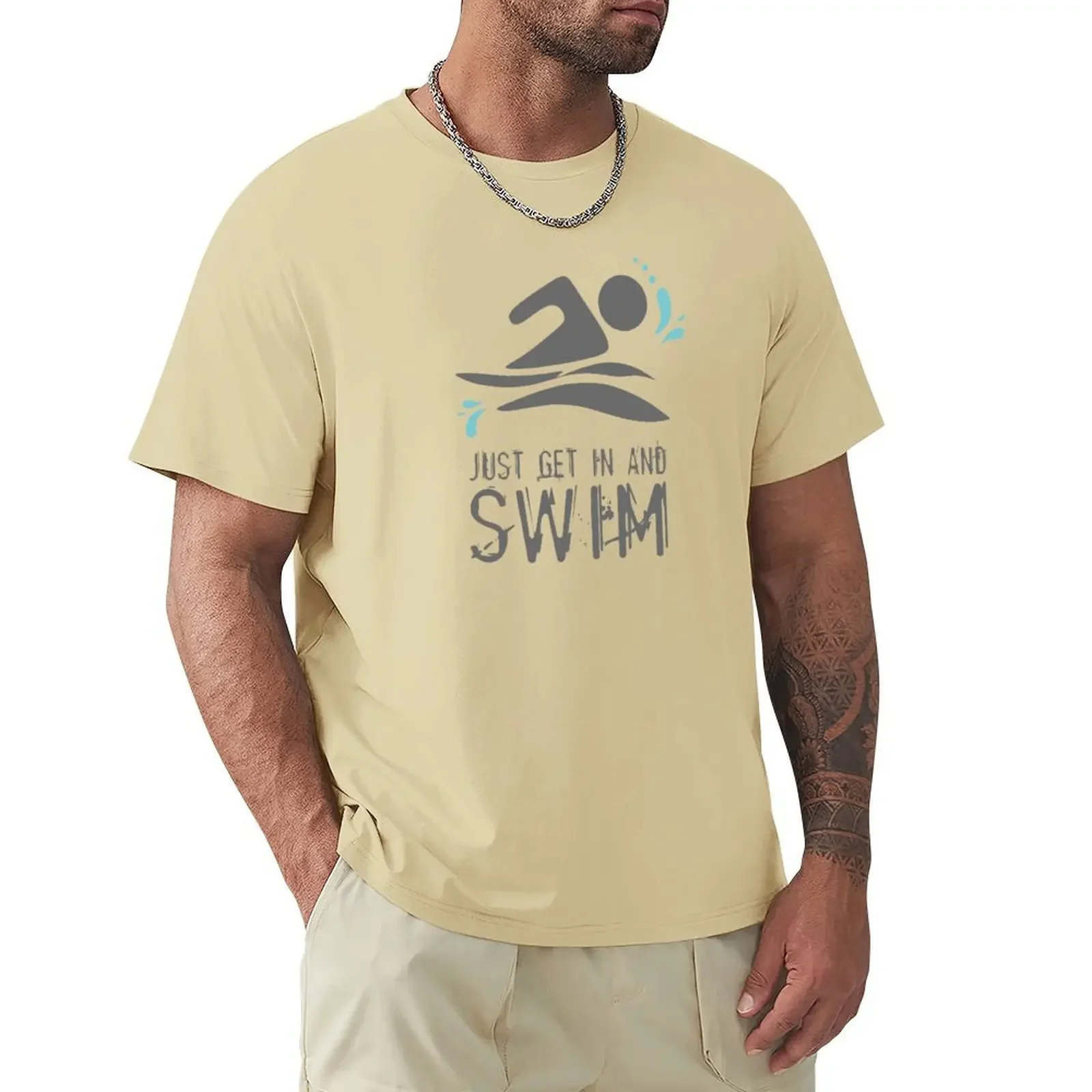 y2k short sleeves t shirt Wild open water swimming, winter bathers. Born to Swim for swimmer lovers. pure cotton tops streetwear