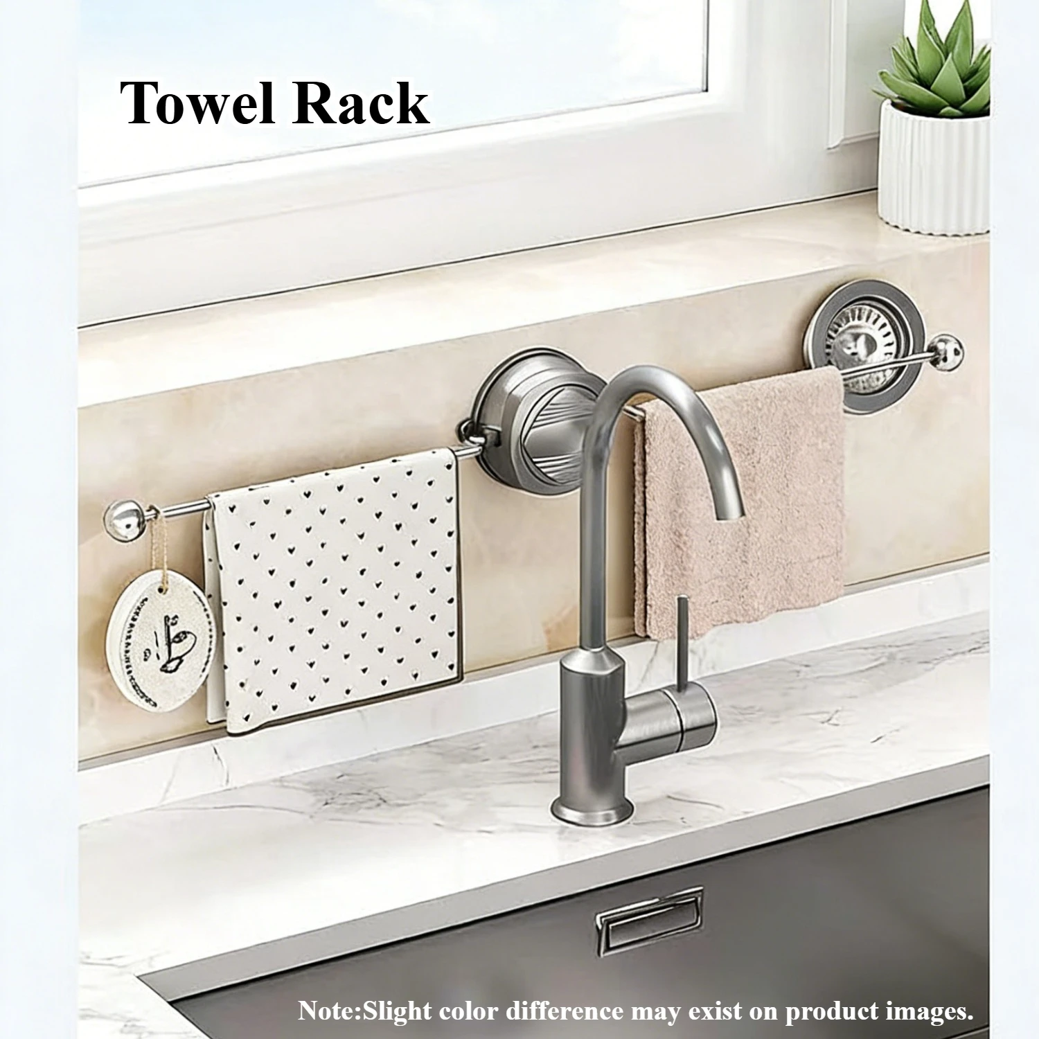 Non perforated kitchen towel rack, practical cloth drain rack, suitable for installation in bathrooms, sinks, and kitchens