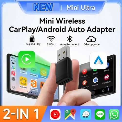 Adaptador Inalámbrico Carplay Android Auto 2 En 1 Dongle