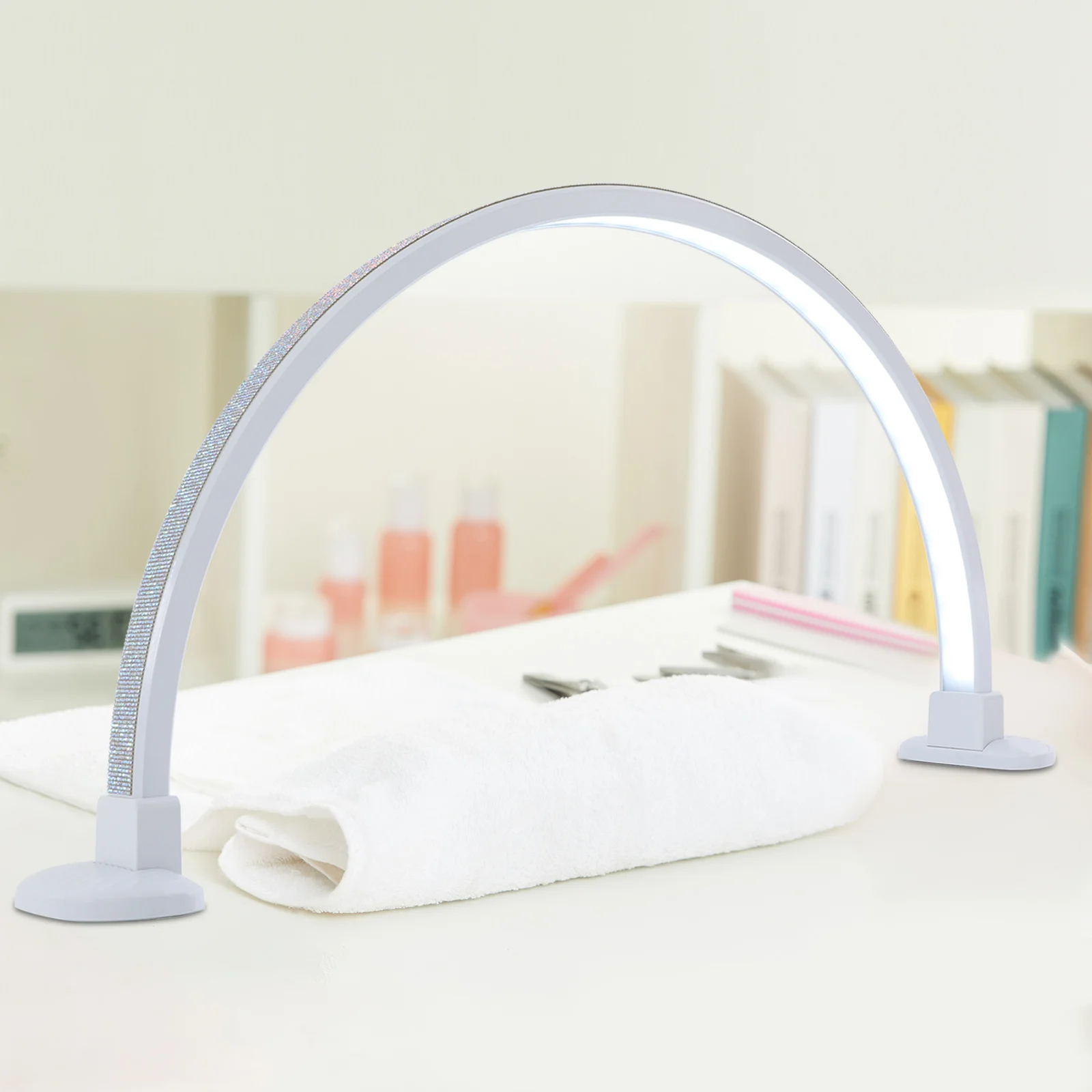 Nail Desk Lamp Light for Nail Desk LED Manicure Desk Lamp Adjustable Brightness Nail Table Lamp for Beauty Stores/Nail Salons