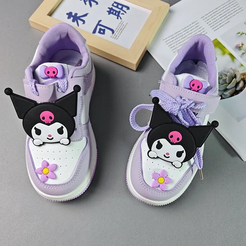 

Sanrio Anime Kuromi Kawaii Children Casual Board Shoes Cute Cartoon Fashion Sports Breathable Sneakers Lovely Gifts for Kids