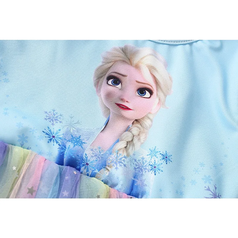 2024 New Princess Dress Girls Dress Long-sleeved For Children\'s Party Clothes Elsa Frozen Dress Spring Autumn Kids Dress 2-9Y