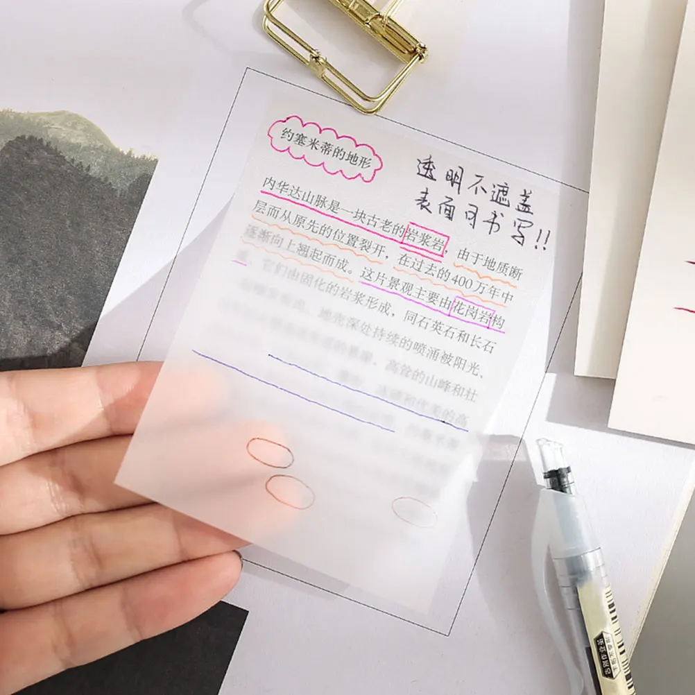 

Memo Pads Compact Self-Adhesive Transparent Pet For School Office Home Use Memo Stickers Record Supplies Easy