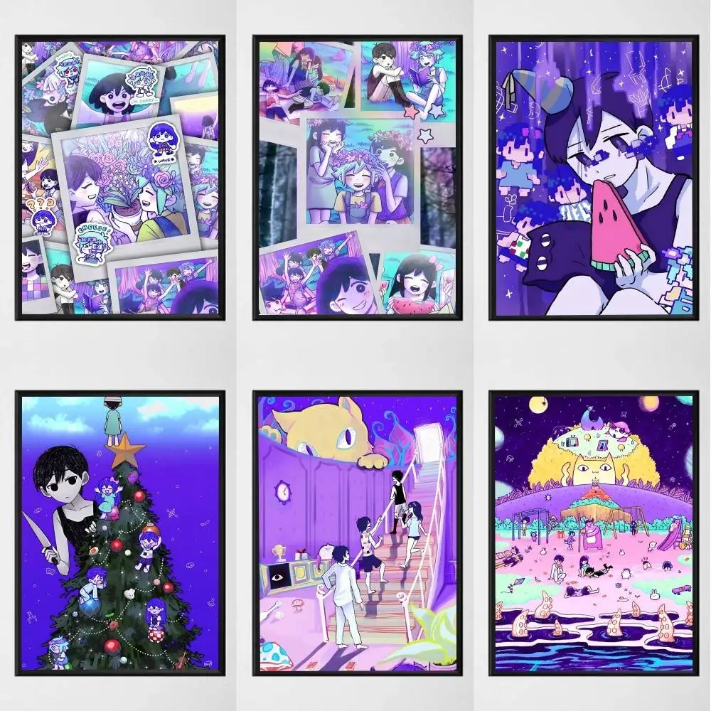 Anime Video Game O-Omori posters Self-adhesive Paper Print Home Living Room Bedroom Entrance Bar Cafe Art