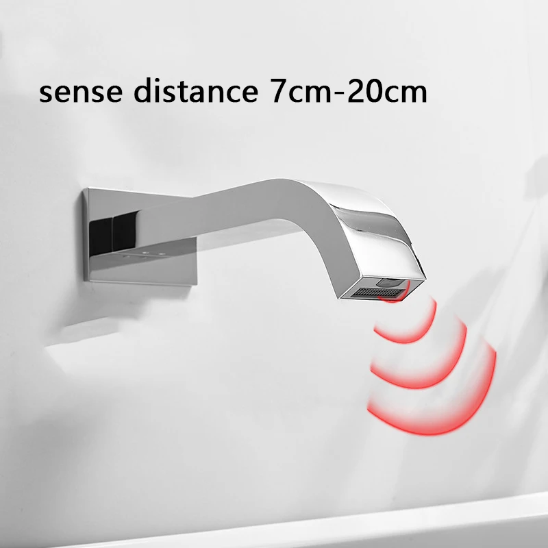 Concealed Infrared All Copper Washbasin Cold And Hot Water Induction Faucet Washbasin Wall Induction Distance 7cm-20cm