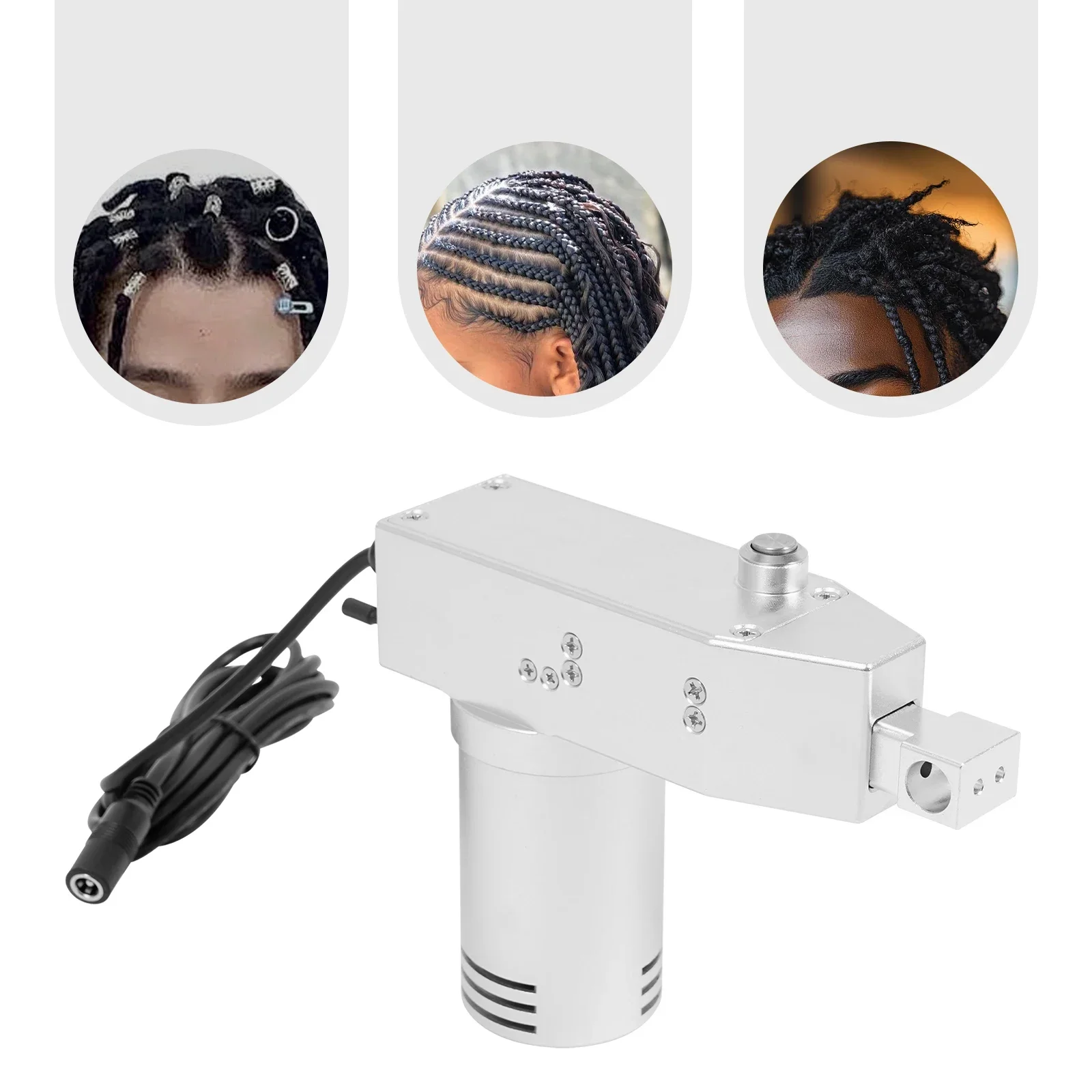 Portable 96W Dreadlocks Machine - Automatic Silver Dreadlock Maker With 7 Adjustable Speeds For Professional Hair Braiding