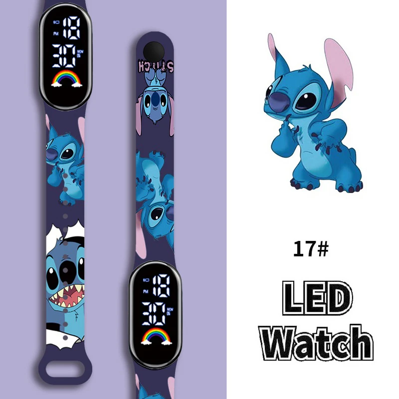 

Disney Cartoon Stitch Children Watches Girls Fashion Bracelet LED Women Watch Kids Electronic Digital Waterproof Clock