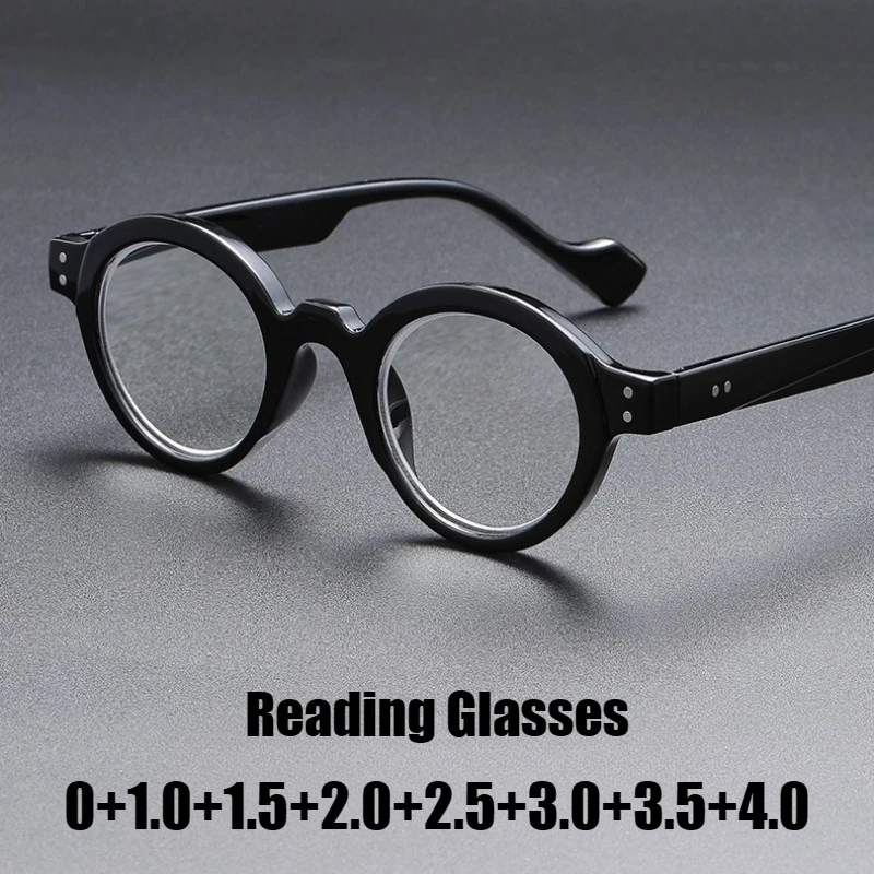 

Luxury Trend Eye Protection Presbyopia Glasses Circular Small Frame Color Blocking Design Optical Prescription Glasses 0 TO +4.0