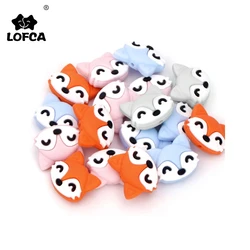 LOFCA 5pcs Baby Teething Fox Silicone Beads DIY Food Grade Silicone Rodent Toy Nurse Gift Accessories BPA Free silicone beads