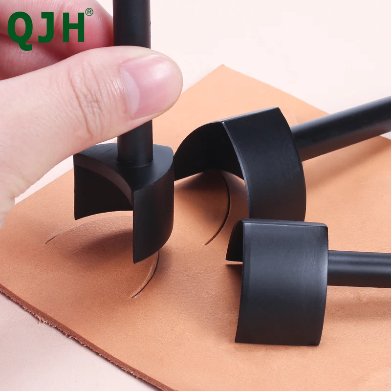 Leather Craft Tools Half-Round Punch Arc-Shaped Leather Edge Cutter Punch for Crafting Strap Belt, DIY Handwork - 7 Size 15-45mm