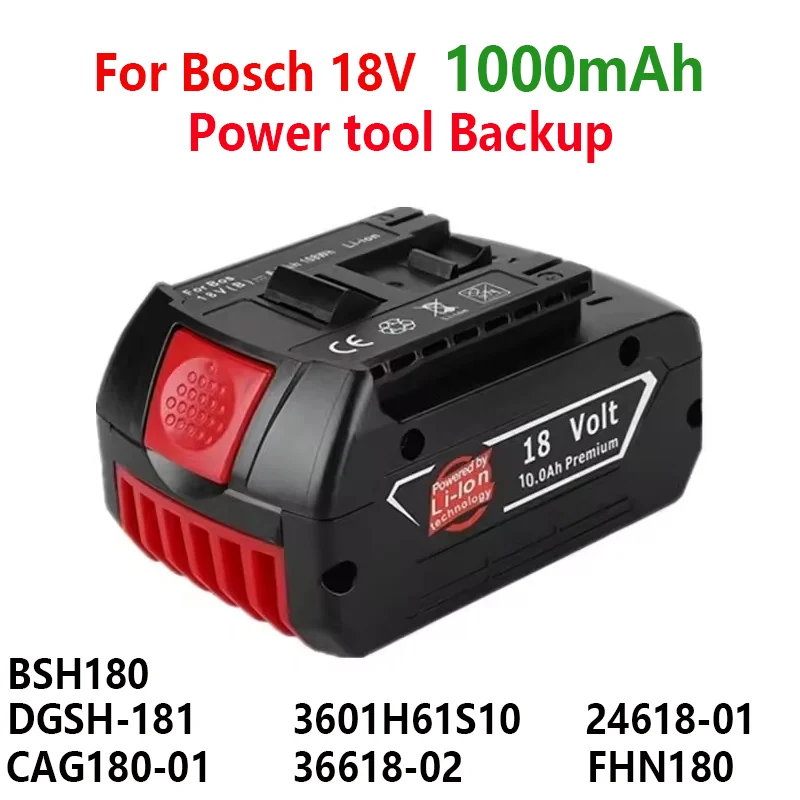 1000mAh Rechargeable Li-ion Battery For Bosch 18V Power tool Backup 10000mah Portable Replacement BAT609 Indicator light 18V NEW