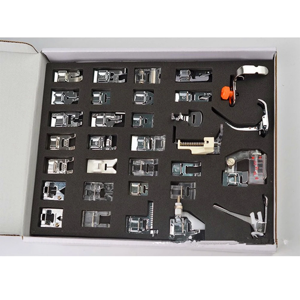 

32Pcs Sewing Machine Presser Foot Set Premium Kit Multifunctional Accessories for Low Domestic Sewing Machines