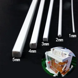 10Pcs Smooth Square Bar Rod Material Model Stick  ABS Plastic Dia 1mm-5mm For Architectural Building Diorama Accessories