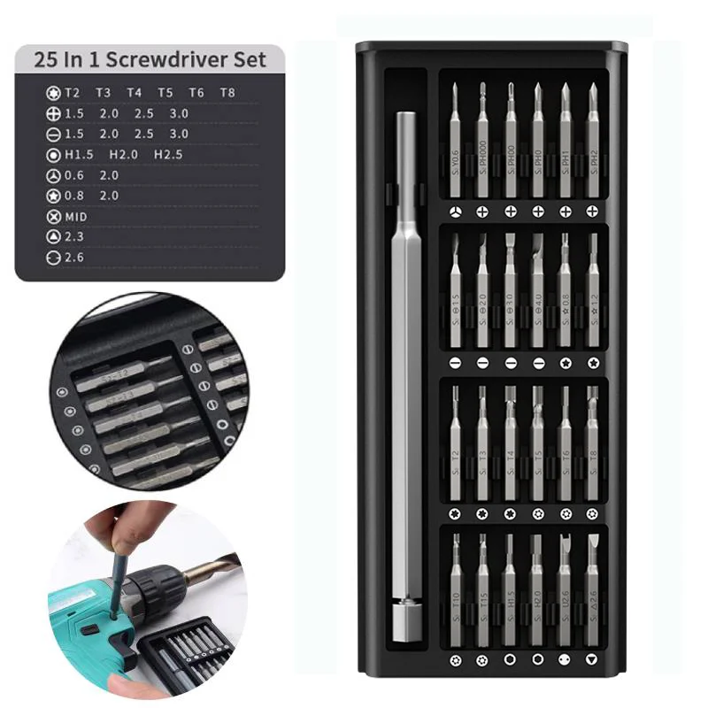 25 in 1 Schraubendreher-Set Handy-Entfernungs-und Reparatur-Toolkit Multifunktion ales