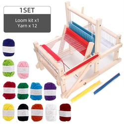 Wooden Multi-Craft Weaving Loom Mini Spinning Knitting Machine DIY Hand Loom Weaving Machine Handmade Crafting Fun for Adults