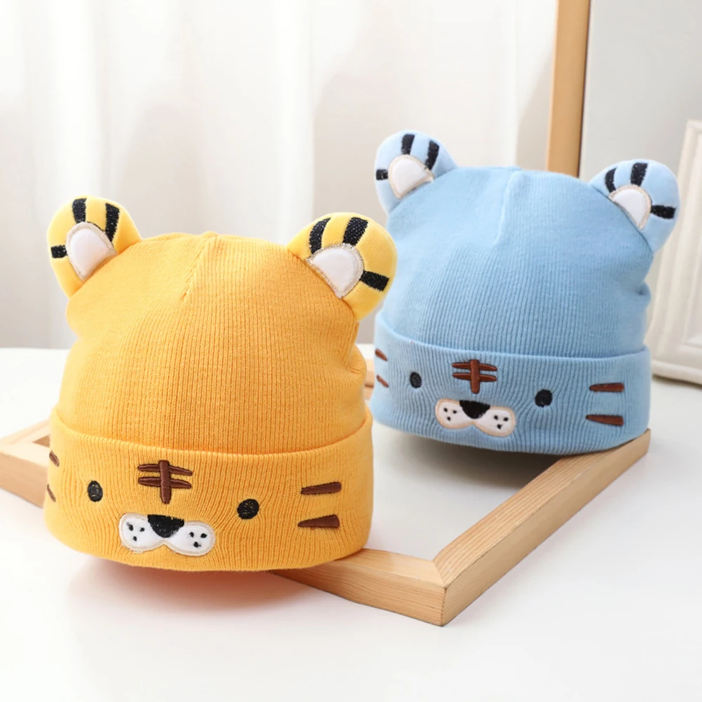 Cartoon Animal Tiger Beanie Hat For Newborn Baby Hats Toddler Infant knitted Hat Kids Girl Boy Winter Warm Bonnet 0-12M