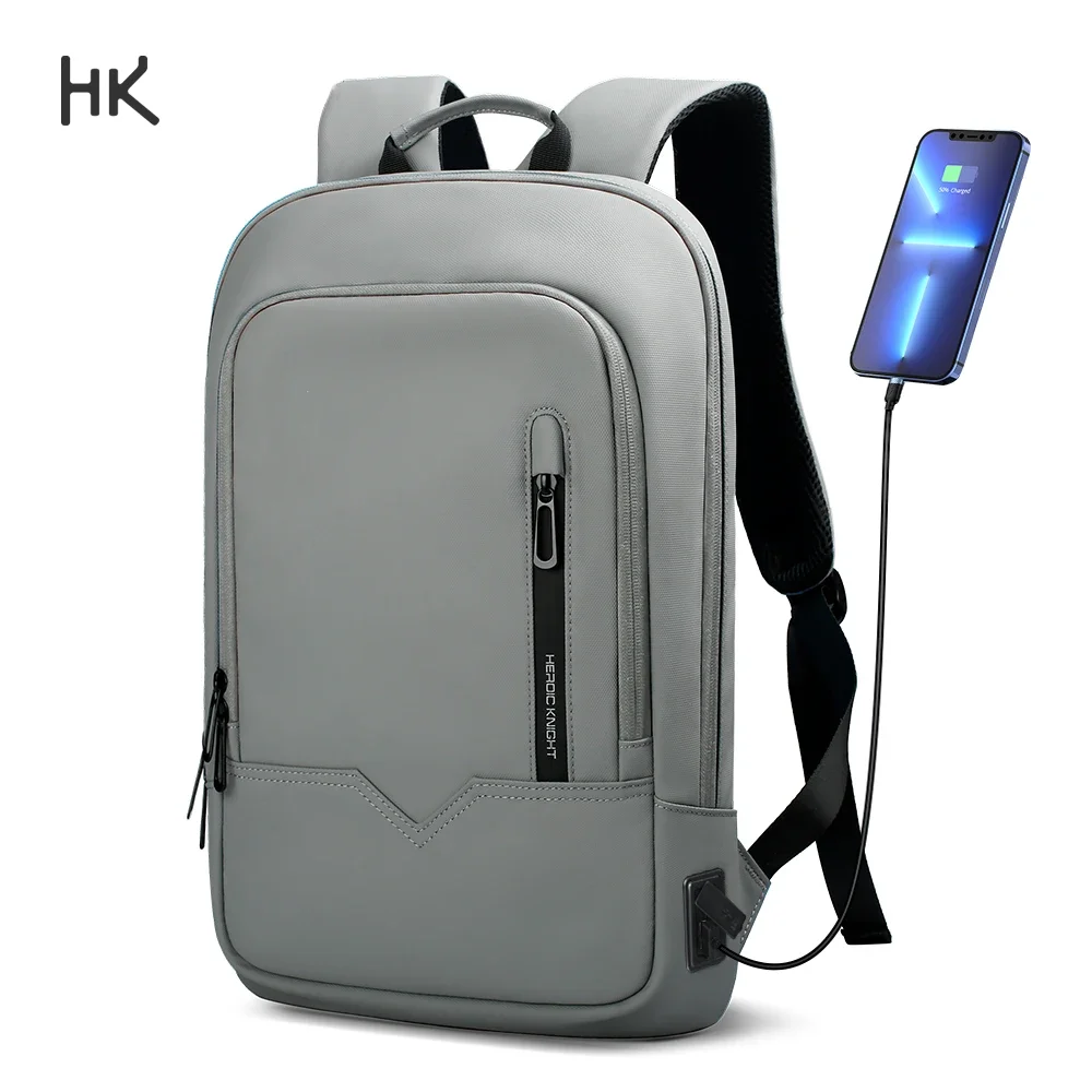 

HK Fashion Men's Backpack Business Waterproof Travel Backpack Thin Backpack 15.6'' Laptop Casual School Bag Minimalist Work Pack