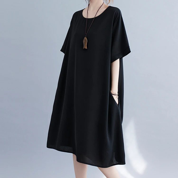 

Хлопково-льняное платье больших размеров для похудения, летняя ort Sve Cover, длина миди, модная элитная женская одежда