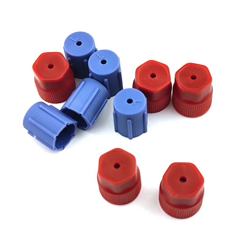 [New] 10Pcs/Set R134a Cap A/C Cap 13mm And 16mm Car Air Conditioning Service AC System Charging Port Caps Low Side And High Side