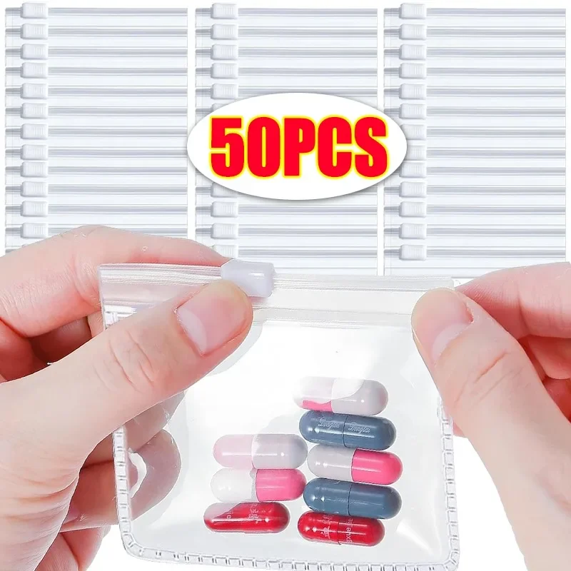 미니 알약 디스펜서 가방 지우기 자체 밀봉 보관 가방 슬라이딩 지퍼가있는 Protable 여행 보석 주머니 방수 보관 가방