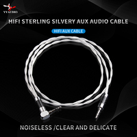 YYAUDIO HIFI Sterling Silver 3.5mm AUX Audio Cable is Suitable for Mobile Phones, Desktop Computers, Car, Stereo, MP3