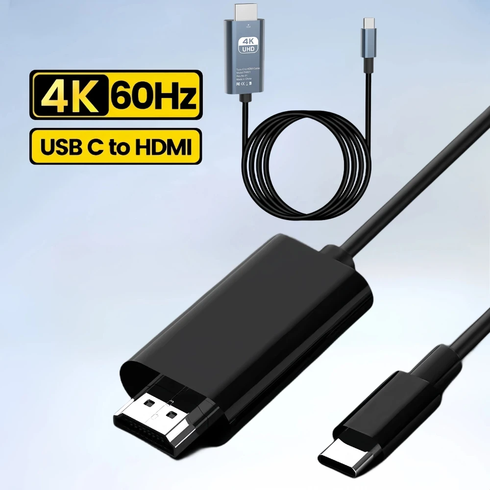 Type C To HDMI USB 3.1 To HDMI Compatible Adapter Cable Type C To HDTV 60Hz 4K USB C Cable Extend Adapter For MacBook PC Monitor