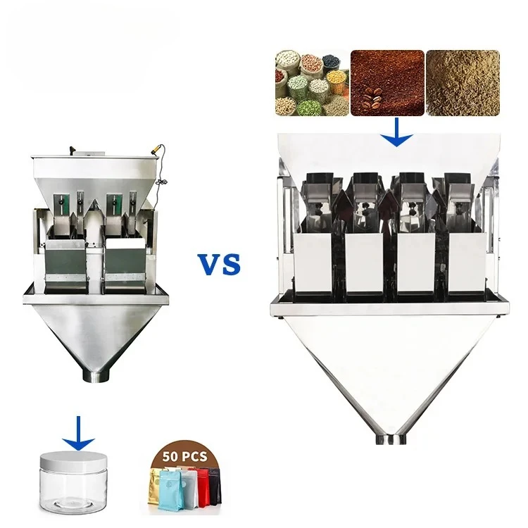 Ingredient Powder Weighing Dosing Packing Semi Automatic Dry Powder 2/4 Head Filling Machine Linear Weigher