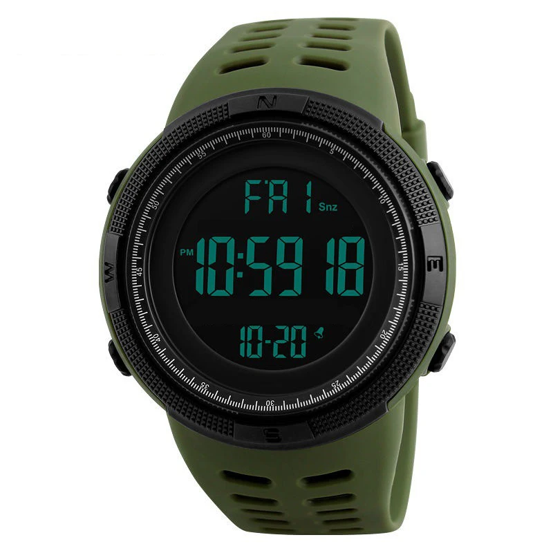 Men Digital Sports Watch Waterproof Casual Luminous Stopwatch Alarm Simple Army Watch for Running Climbing Fishing
