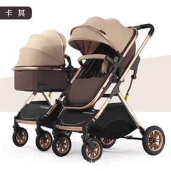 Twin Baby Strollers Can Be Seated Reclined Detachable High Landscape Lightweight Foldable Shock-absorbing Baby Strollers