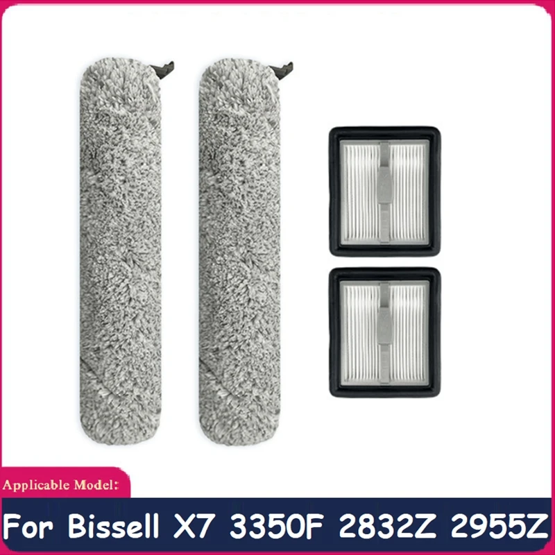 4Pcs Floor Brush And Hepa Filter For Bissell X7 3350F 2832Z 2955Z Cordless Vacuum Cleaner Accessories