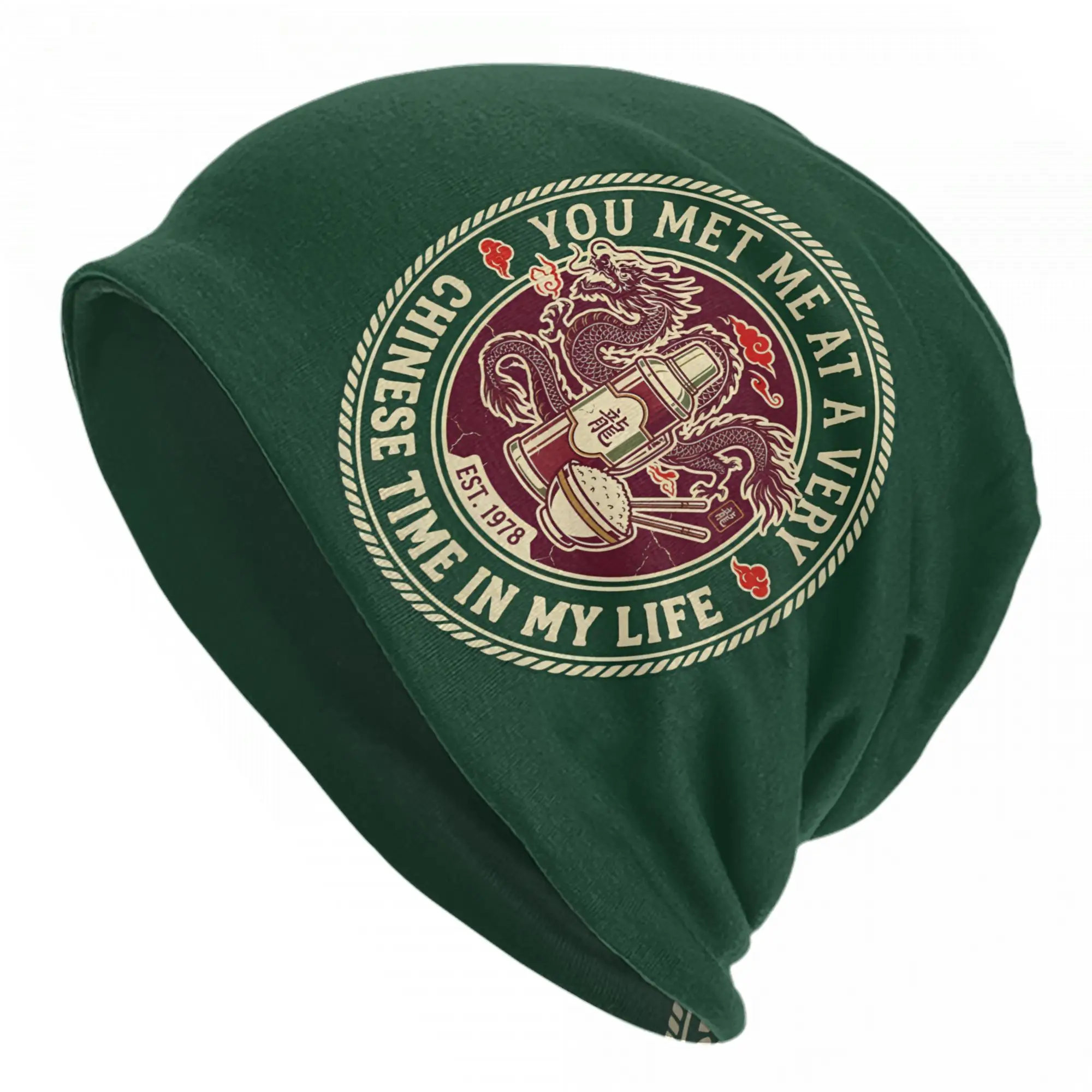 You Met Me At A Very Chinese Time In My Life Meme Bonnet Hats Street Skullies Beanies Hat  for Men Women Spring Dual-use Cap