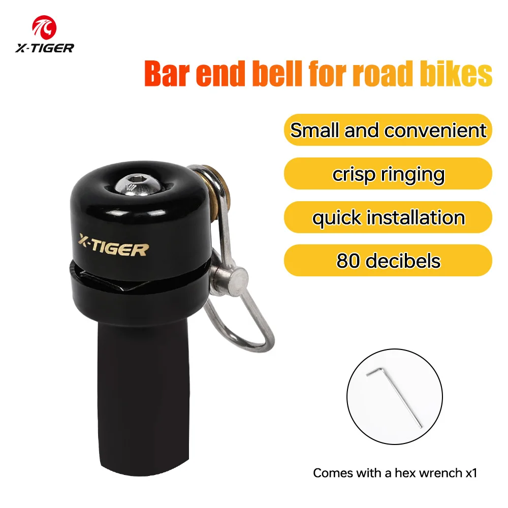 X-TIGER Fahrradklingel, 80 dB, klar, laut, MTB, Rennradklingel, kompakt, leicht, Lenkerendglocke für Rennradhupe, Fahrradzubehör