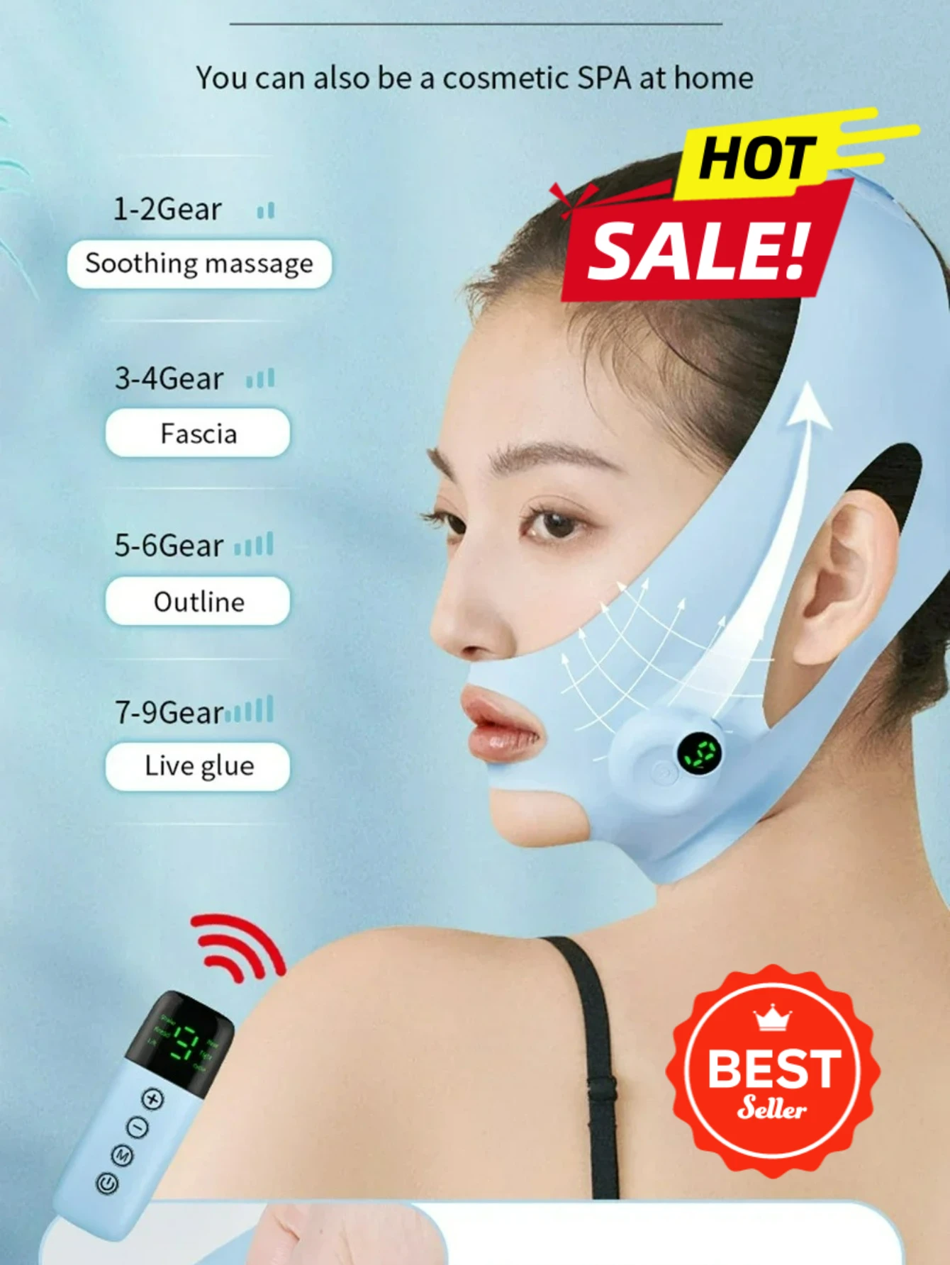 Professioneller, nicht-chirurgischer Facelift, EMS-Mikrostromgerät für V-Line-Lifting und Doppelkinnentfernung, wiederaufladbar, für den Heimgebrauch