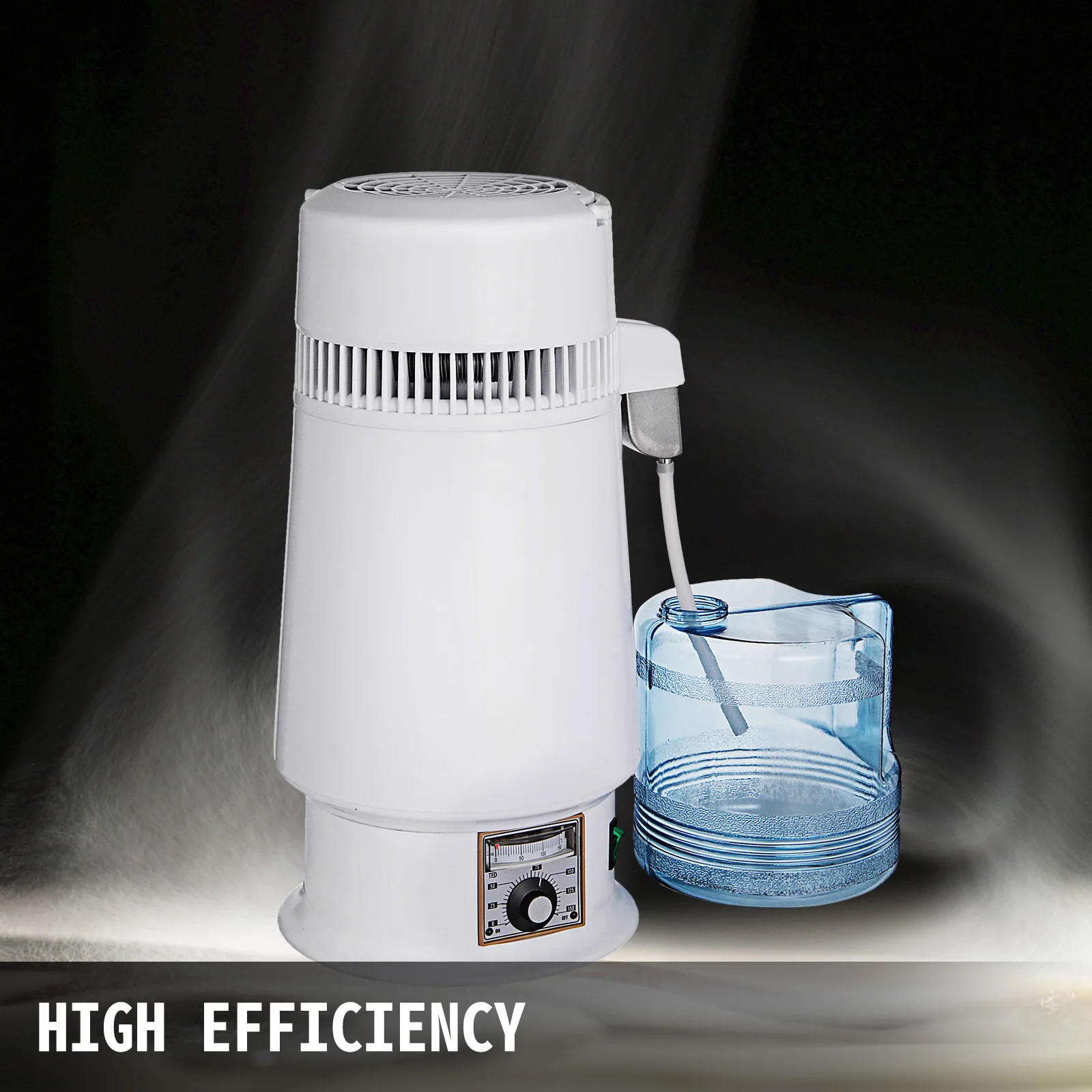 VEVOR Distillatore d'Acqua Purificatore Acqua 4L Acqua Distillazione 750W Depuratore Filtri Distiller Acqua Pura Water Distiller Contenitore Interno in Acciaio Inox (Temperatura Regolabile)
