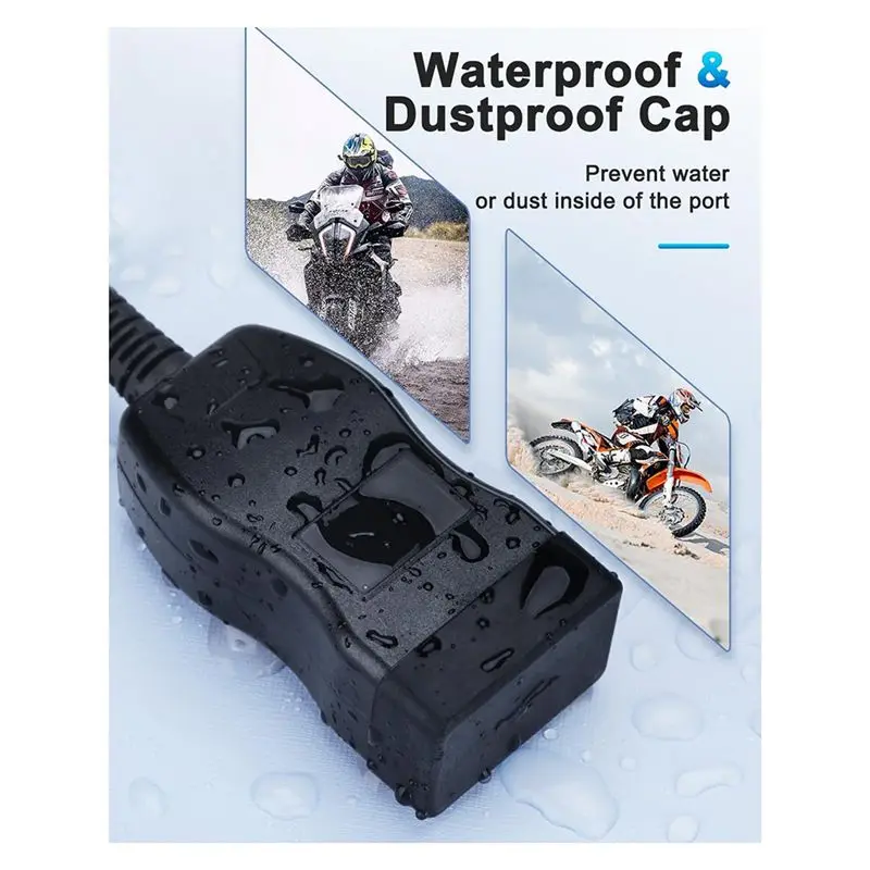 Motorcycle USB , Dual USB Type C PD & Quick Charge 3.0 Motorcycle Phone With Voltmeter & On/Off Switch